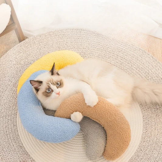 Crescent Shaped Soft Pillow for Cats and Dogs