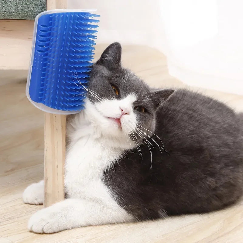 Cat Self-Cleaning Brush and Scratcher for Cats with Catnip