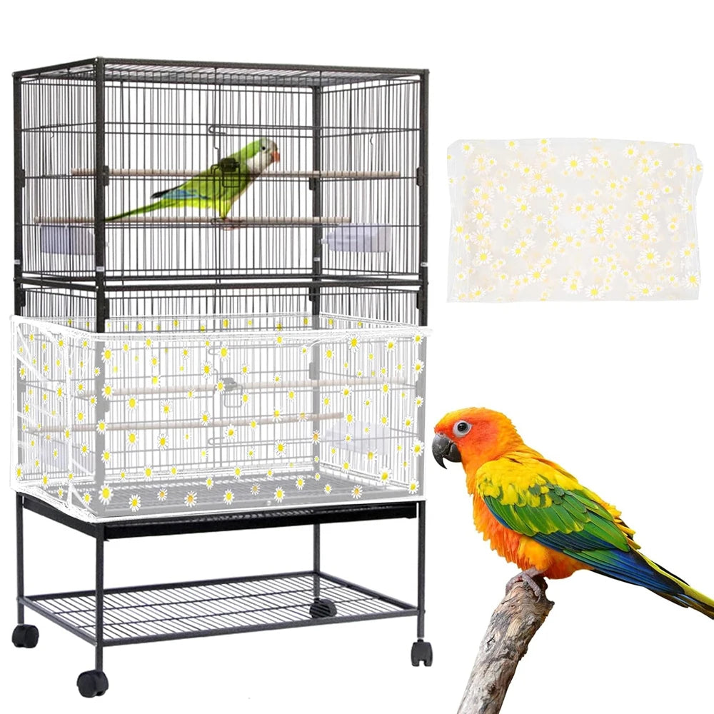 Bird Cage Net Cover for Seed & Feather Protection
