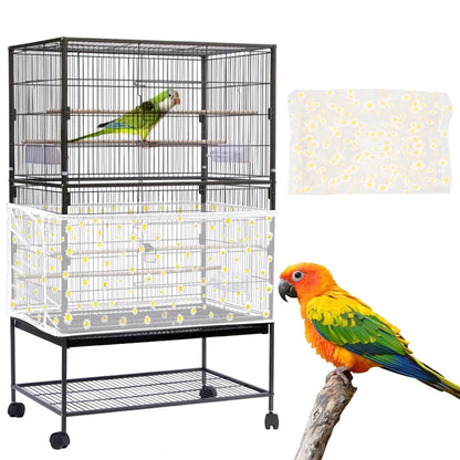 Bird Cage Net Cover for Seed & Feather Protection