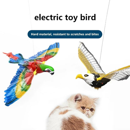 Electric Flying Bird Interactive Cat Toy with Teaser Stick