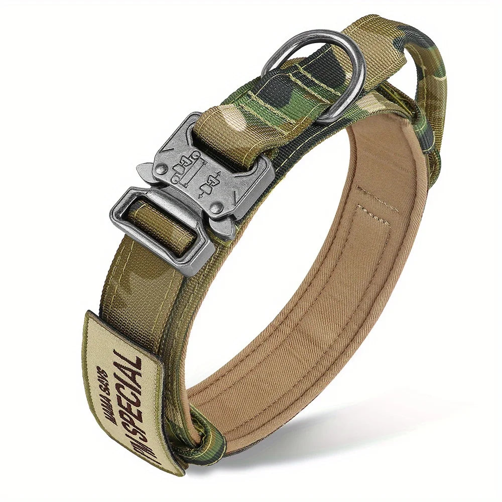 Tactical Dog Collar with Handle for Medium and Large Dogs