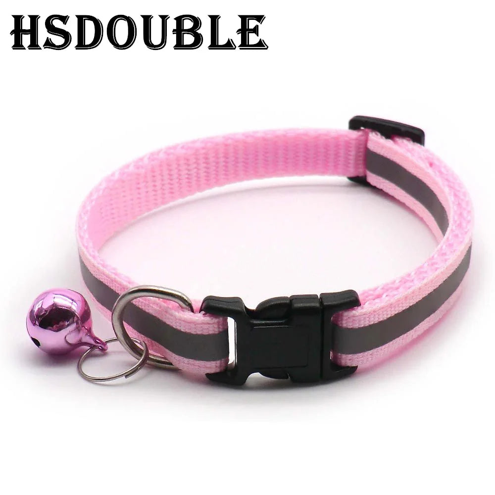 Adjustable Reflective Collars with Bells for Cats and Small Dogs