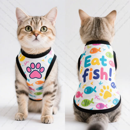 Leopard Pattern Summer Cat Vest for Cute Pets
