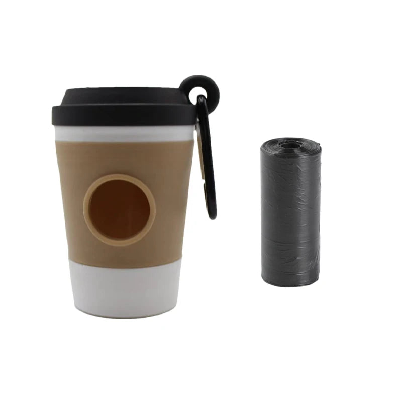 Coffee Cup-Shaped Dog Poop Bag Dispenser for Walks