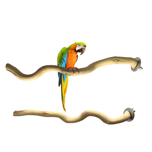 Natural Wood Bird Perch Swing for Parrots and Small Birds