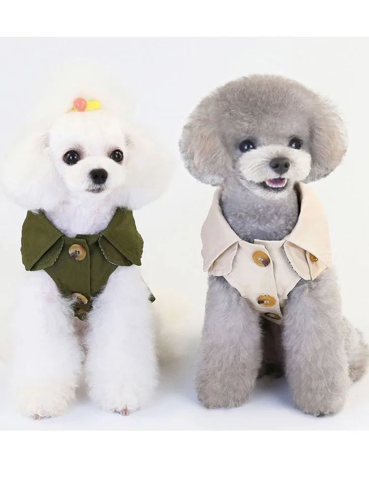 Short Sleeve Green Dog Coat for Small Breeds like Yorkies and Chihuahuas