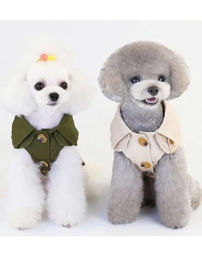 Short Sleeve Green Dog Coat for Small Breeds like Yorkies and Chihuahuas
