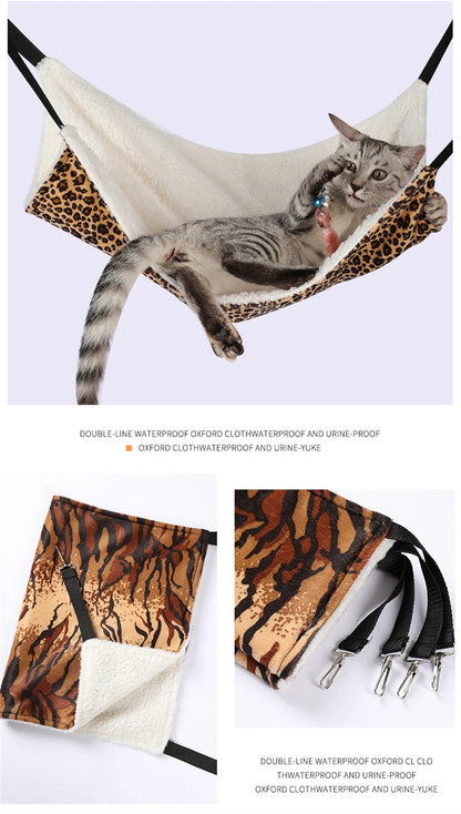 Warm Double Hammock Pet Bed for Cats and Small Animals