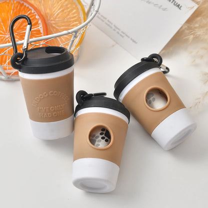 Coffee Cup-Shaped Dog Poop Bag Dispenser for Walks