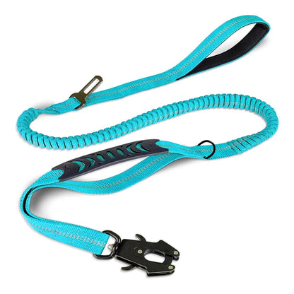 Heavy Duty Bungee Dog Leash with Car Seatbelt for Large Dogs