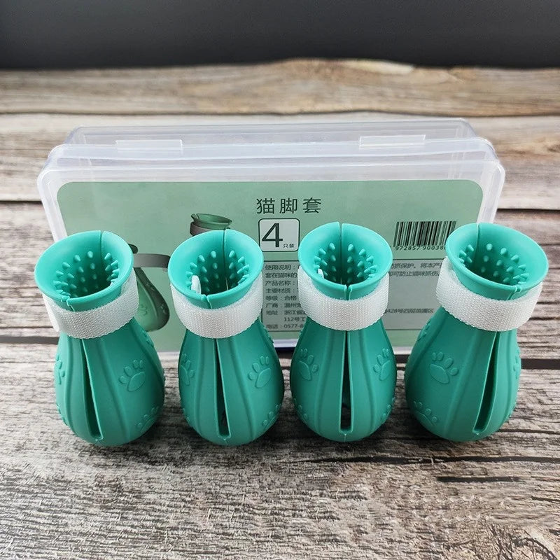 Adjustable Anti-Scratch Cat Bath Shoes for Nail Protection