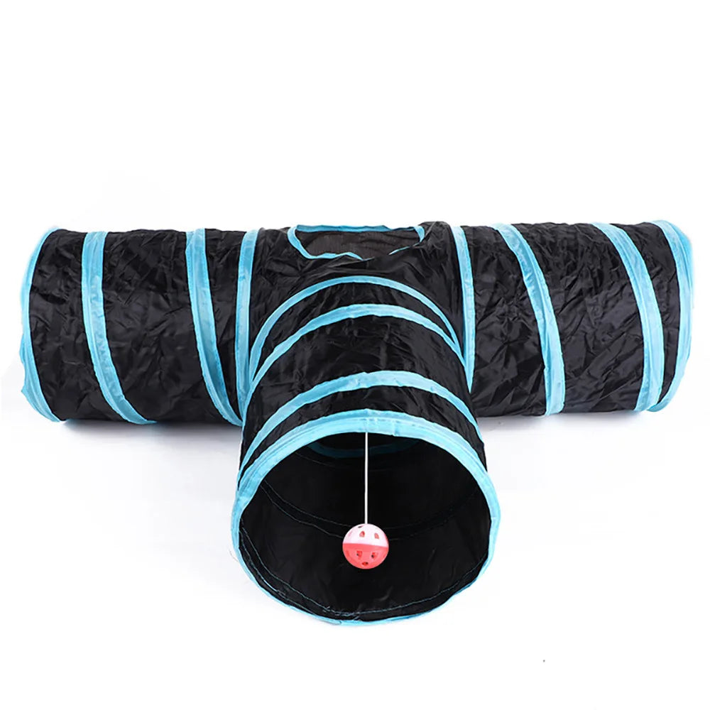 Foldable Cat Tunnel Toy - Breathable Indoor Play for Cats