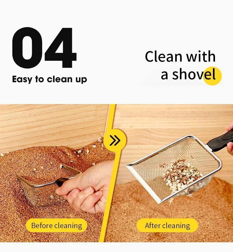 Stainless Steel Cat Litter Scoop with Fine Mesh Sifter