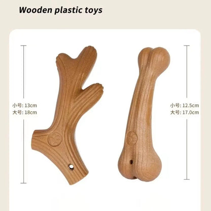 Durable Pine Wood Dog Chew Toy for Teeth Cleaning