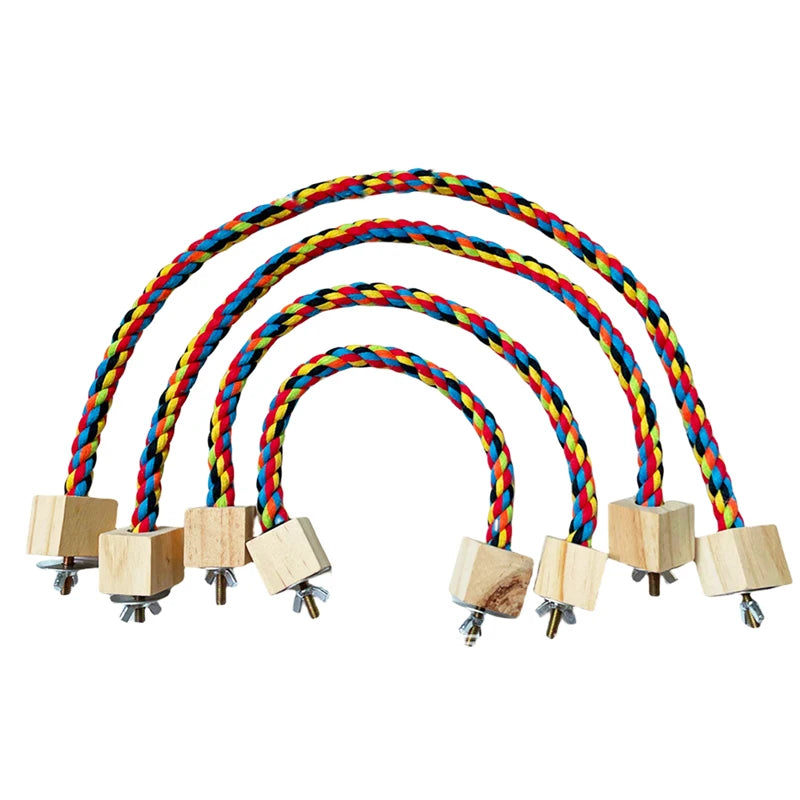 Colorful Cotton Rope Swing Toys for Parrots and Birds