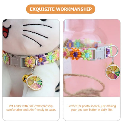Colorful Adjustable Pet Collar with Bell for Dogs and Cats
