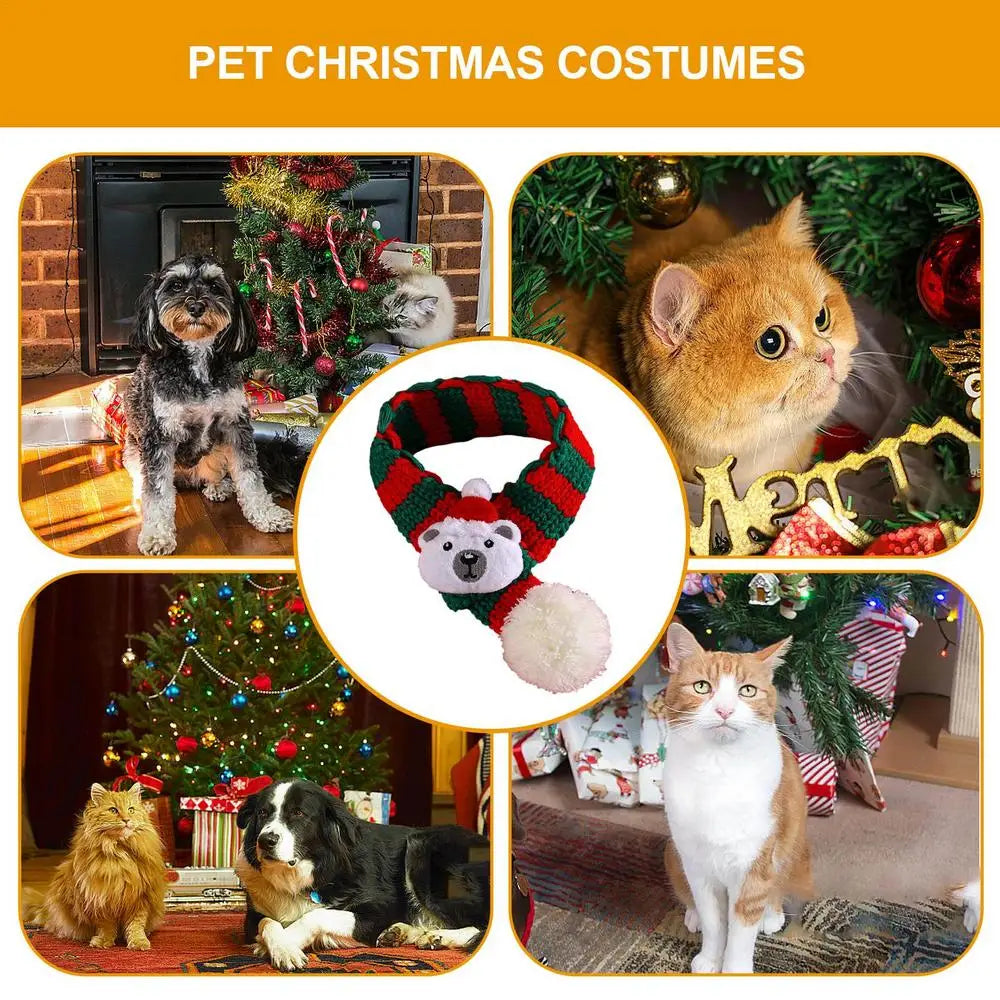 Adjustable Christmas Hat and Scarf for Dogs Up to 20kg