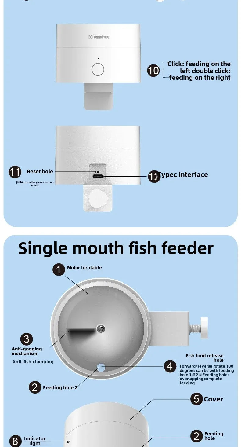 Timed Fish Feeder for Small Tanks - Clog-Free Design