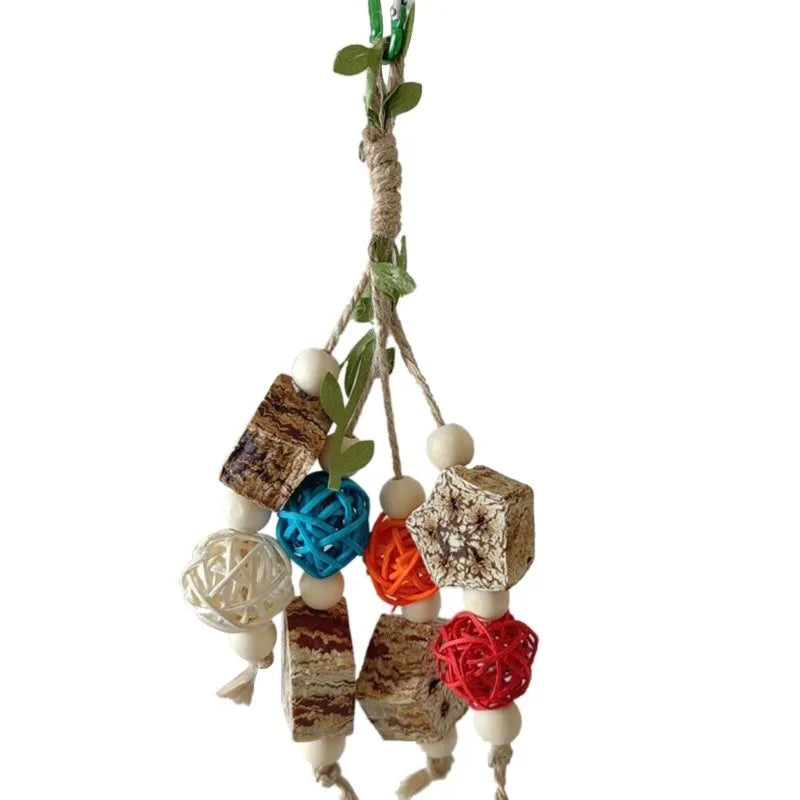 Stainless Steel Bird Toys with Chewable Acrylic Pots