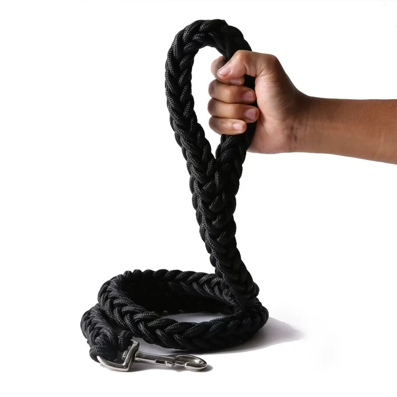 Nylon Braided Dog Leash for Large Breeds - Heavy Duty Walking Rope