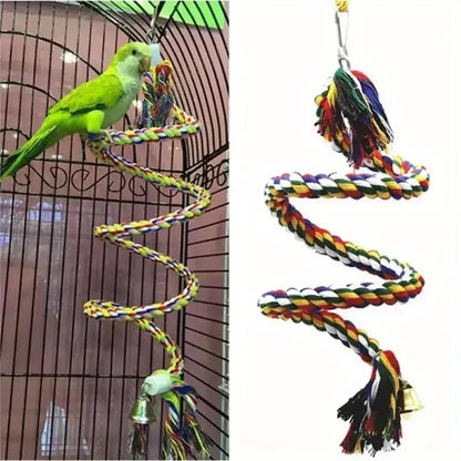 Hanging Braided Rope Bird Toy for Parrots and Small Birds