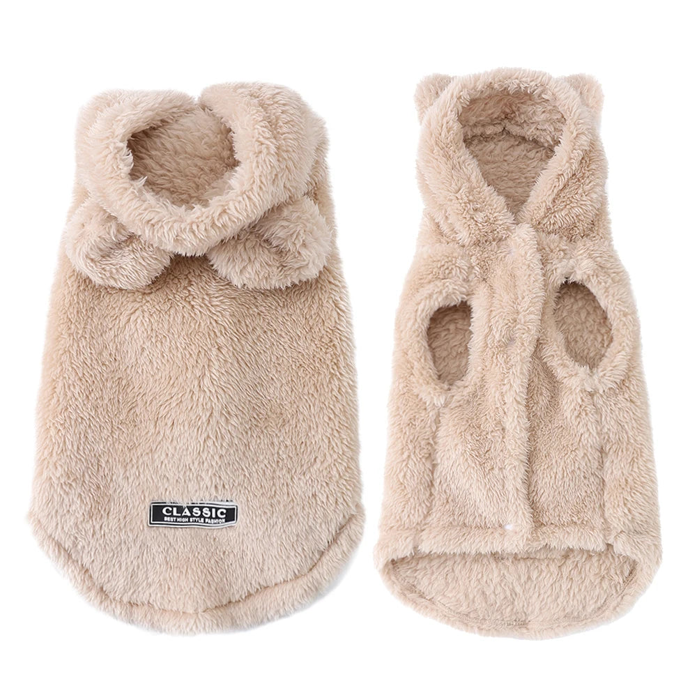 Fleece Hoodie for Small Dogs and Cats - Warm Winter Coat