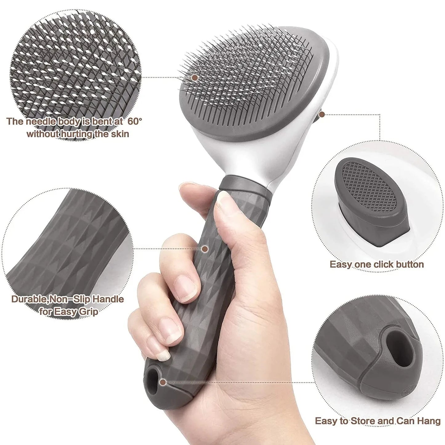 Self-Cleaning Pet Brush for Dogs and Cats