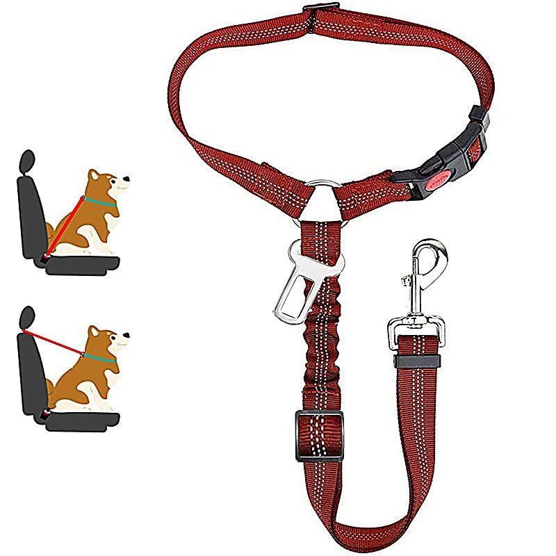 Adjustable Dog Harness and Car Seat Belt for Pets