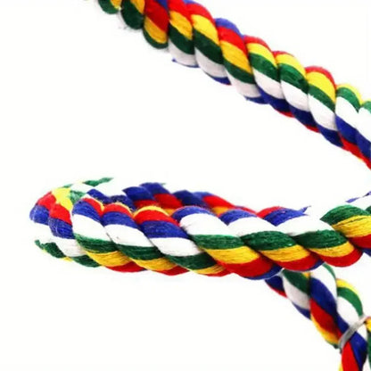 Hanging Braided Rope Bird Toy for Parrots and Small Birds