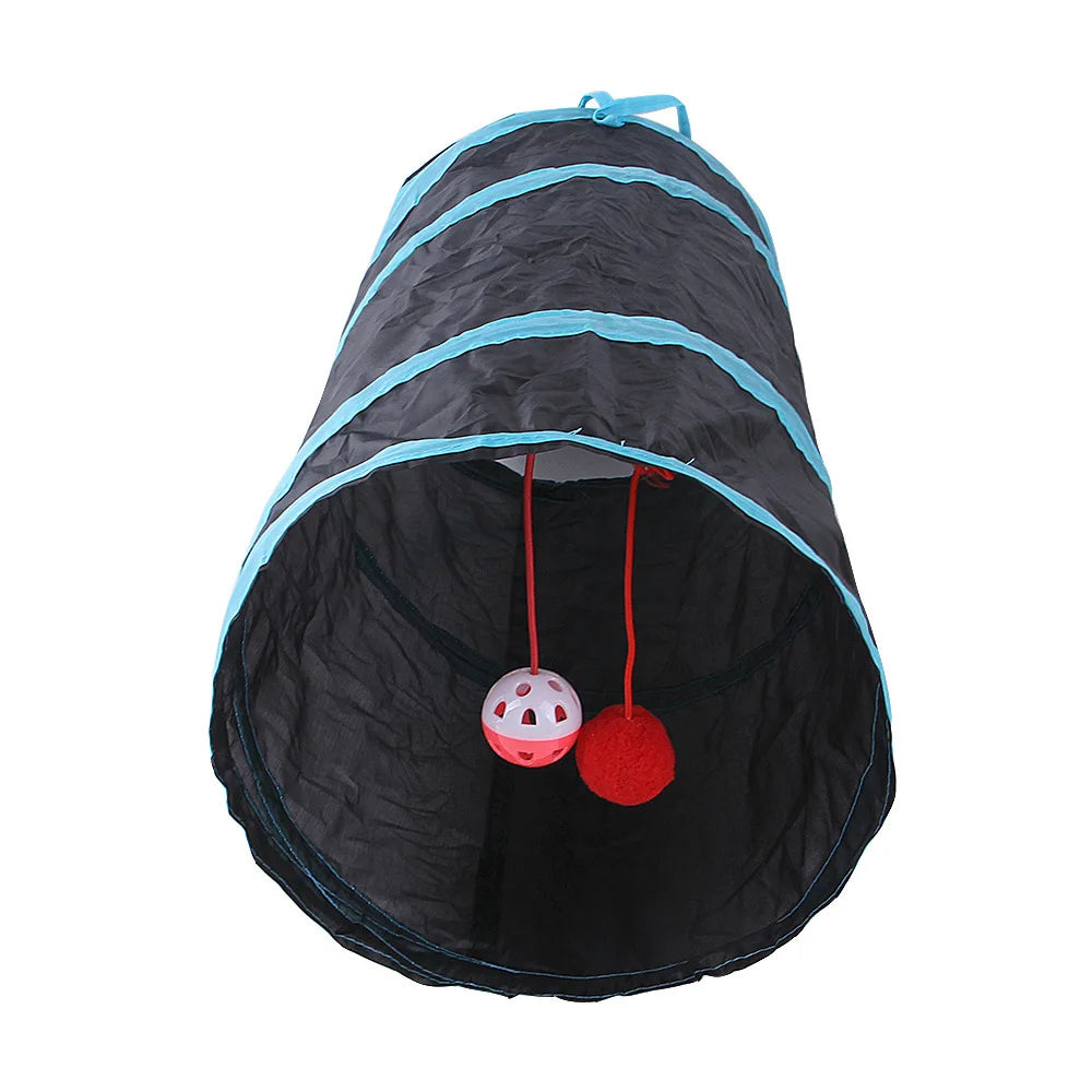 Foldable Cat Tunnel Toy - Breathable Indoor Play for Cats