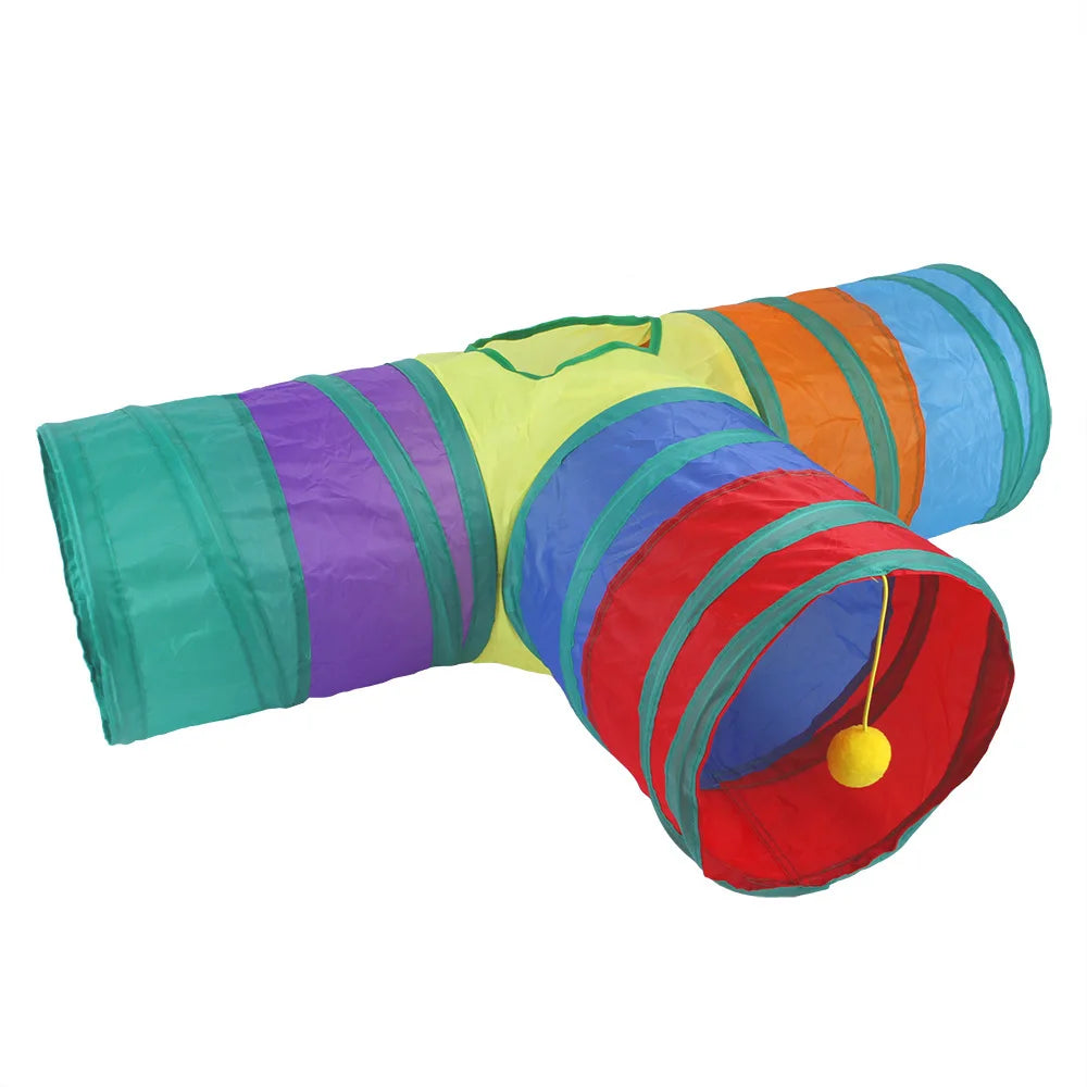 Foldable Cat Tunnel Toy - Breathable Indoor Play for Cats