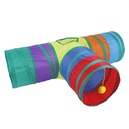 Foldable Cat Tunnel Toy - Breathable Indoor Play for Cats