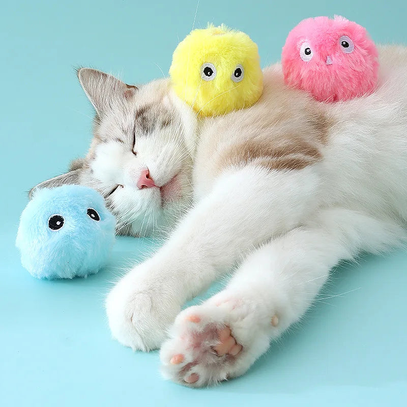 Electric Catnip Squeak Toy Ball for Interactive Play