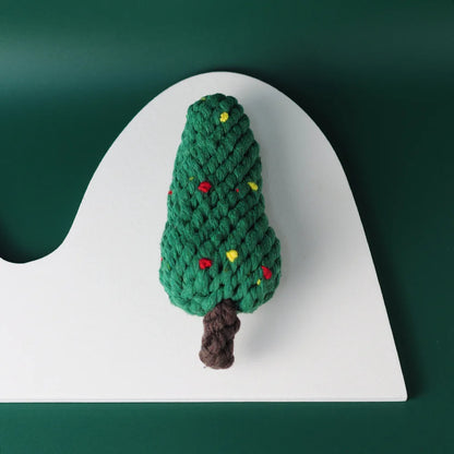 Christmas Cotton Rope Dog Toy Set - Bite-Resistant & Interactive