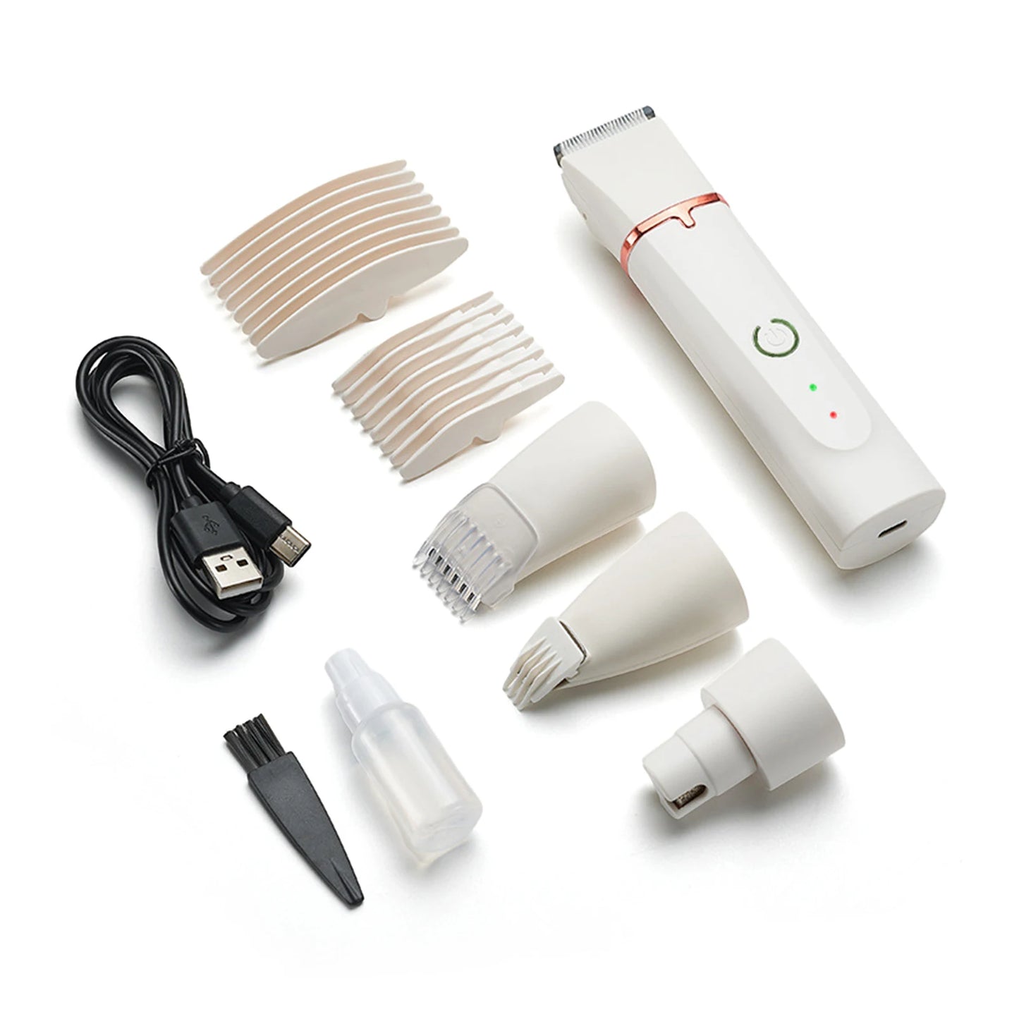 4-in-1 Rechargeable Pet Grooming Clipper Set for Dogs and Cats