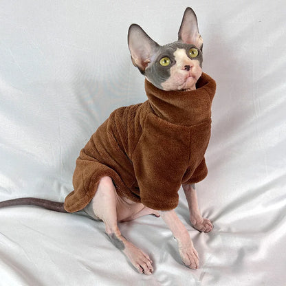 Warm Turtleneck Sweater for Sphynx Cats and Small Dogs