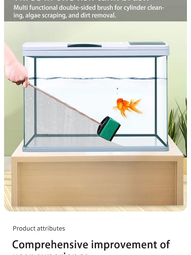 Long Handle Algae Cleaning Brush for Aquariums