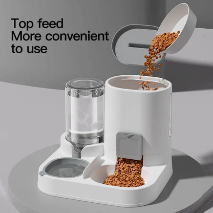 Automatic Gravity Cat Water Dispenser & Feeder - Large Capacity