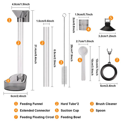 Acrylic Fish Feeder Tube for Small Fish and Shrimp 21-38cm