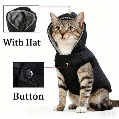 Soft Fleece Hooded Jacket for Small Cats and Kittens