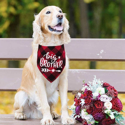 Big Brother Plaid Dog Bandana for Pregnancy Announcements