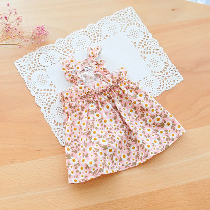 Floral Cotton Suspender Skirt for Cats and Dogs