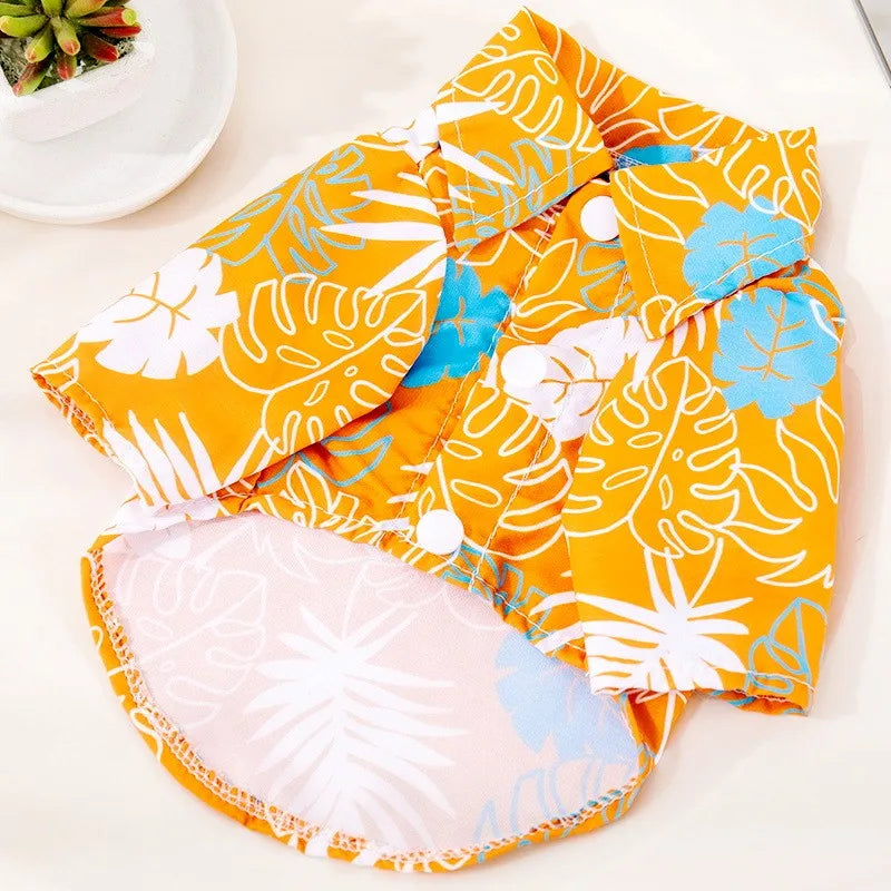 Hawaiian Style Pet Shirts for Dogs and Cats with Coconut Print