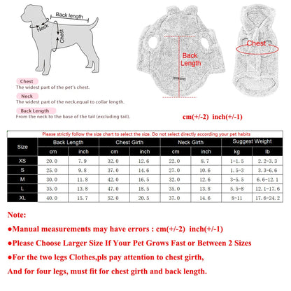Fleece Hoodie for Small Dogs and Cats - Warm Winter Coat