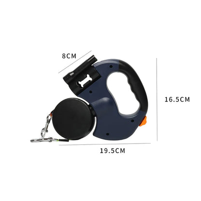 Reflective Retractable Double Dog Leash for Small Dogs