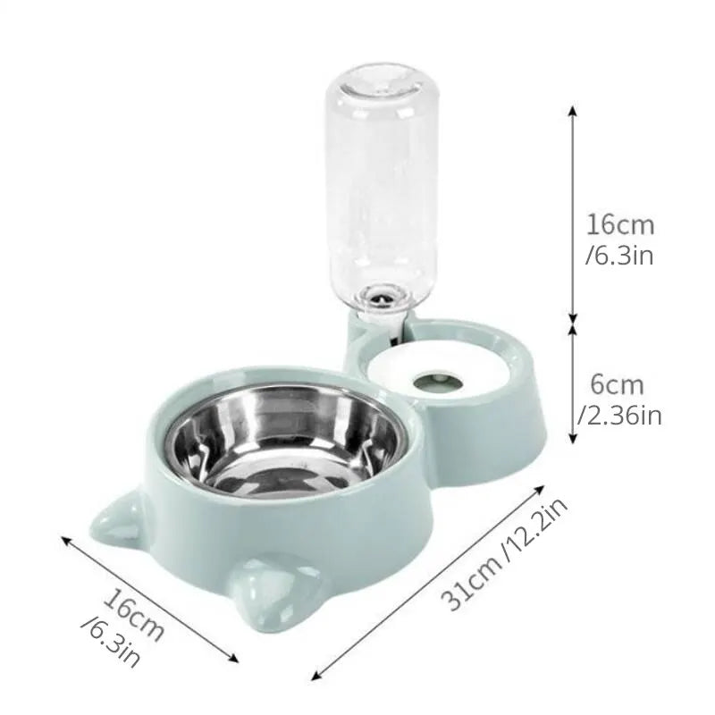 Automatic Pet Water and Food Bowl Fountain for Cats and Dogs