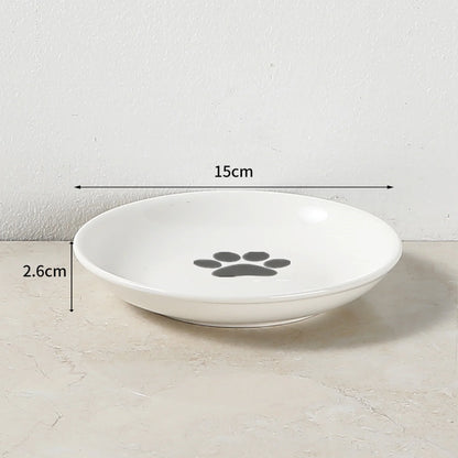 Whisker-Friendly Ceramic Cat Bowl with Stand for Food & Water