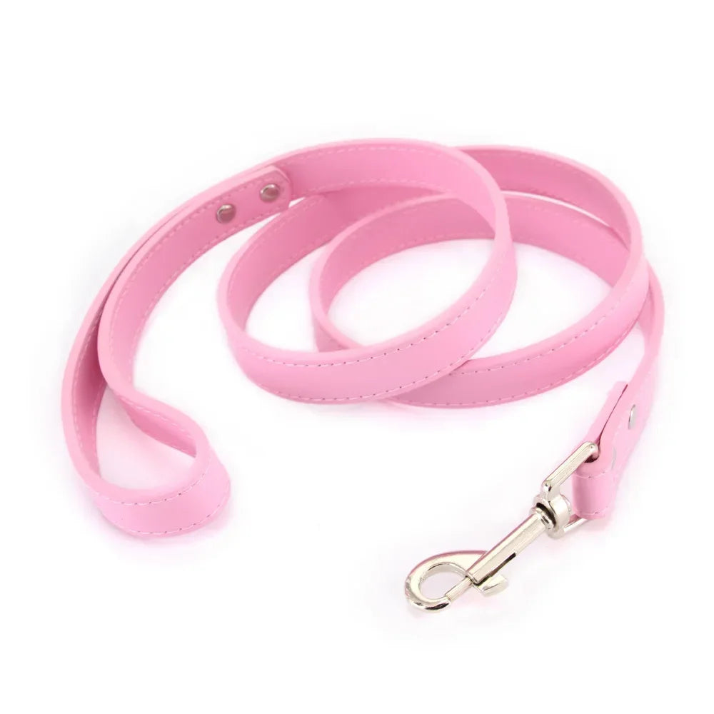 Colorful Leather Leashes for Small to Large Dogs and Cats