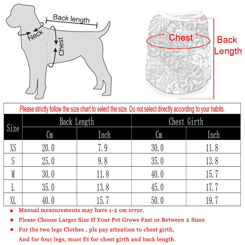 Summer Island Print Vest for Small Dogs and Cats